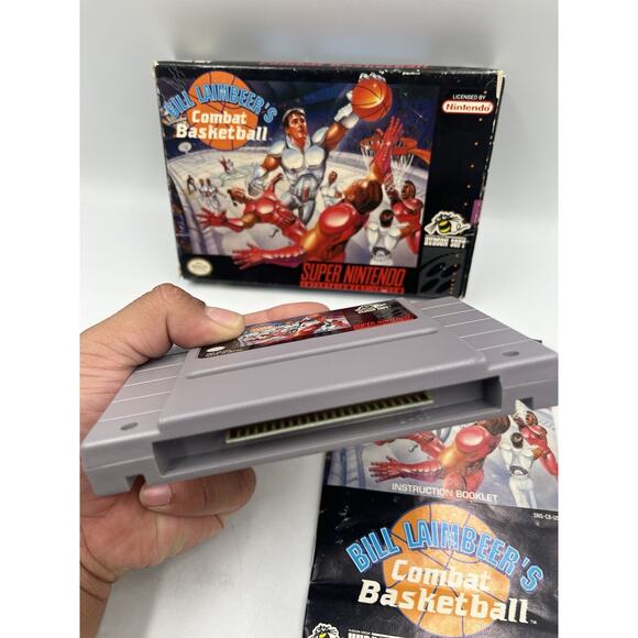 SNES Games - Bill Lambeer's Combat Basketball - Excellent Condition - Picture 8 of 14
